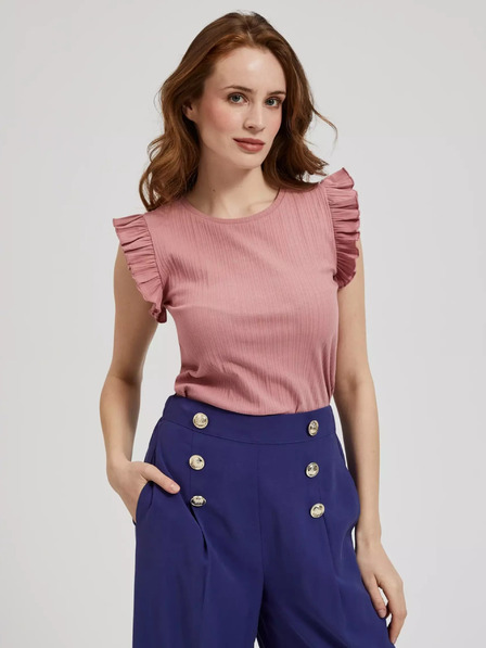 Moodo Стара розова риза с къдрици на раменете Moodo