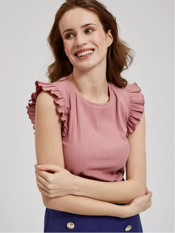 Moodo Стара розова риза с къдрици на раменете Moodo