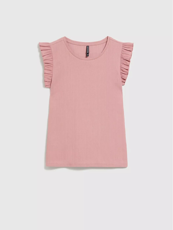 Moodo Стара розова риза с къдрици на раменете Moodo