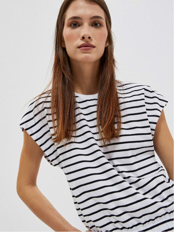 Moodo Синя и бяла дамска раирана риза Moodo