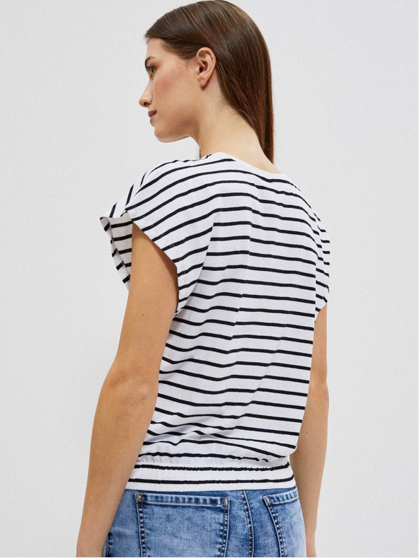 Moodo Синя и бяла дамска раирана риза Moodo