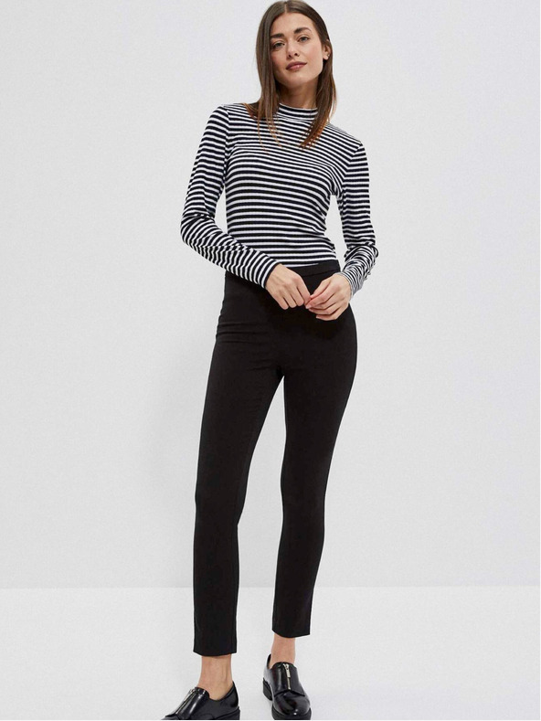 Moodo Бяло-черна дамска блуза на райета Moodo