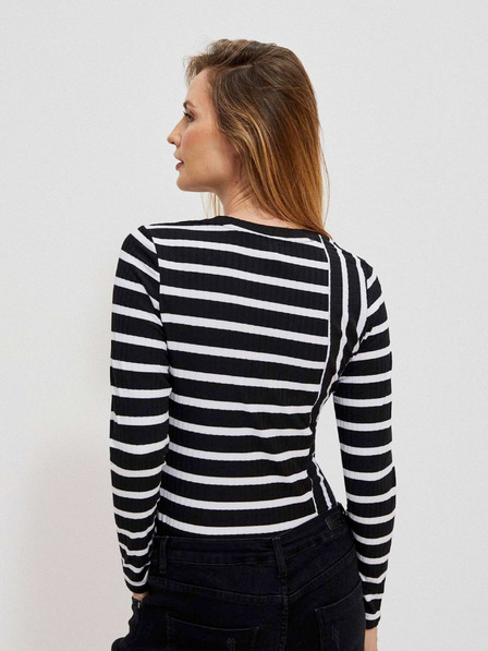 Moodo Бяло-черна дамска блуза на райета Moodo