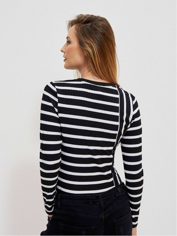 Moodo Бяло-черна дамска блуза на райета Moodo