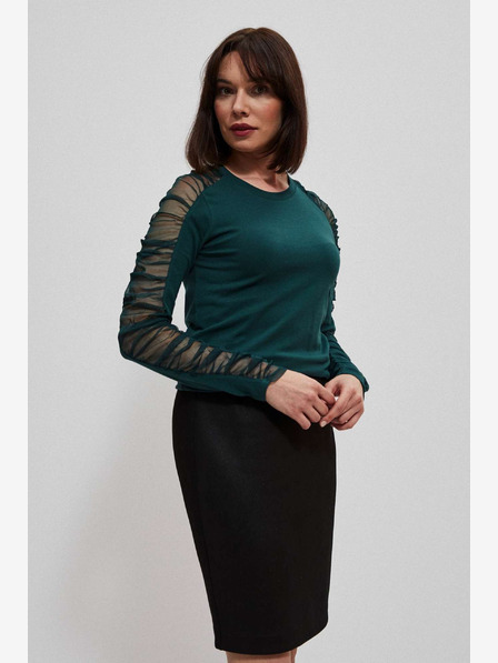 Moodo Зелена дамска риза тип "чино" Moodo