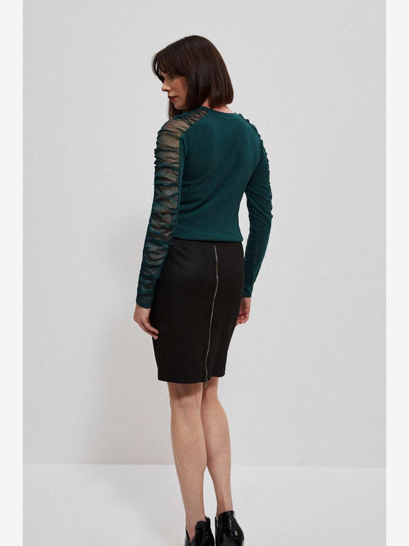 Moodo Зелена дамска риза тип "чино" Moodo