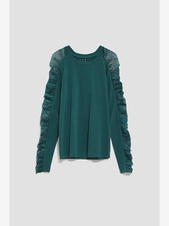 Moodo Зелена дамска риза тип "чино" Moodo