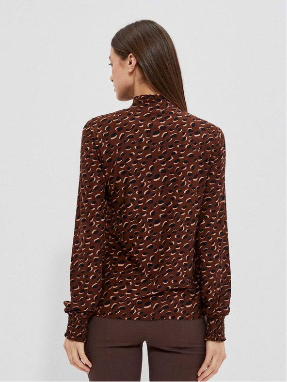 Moodo Кафява дамска шарена риза Moodo