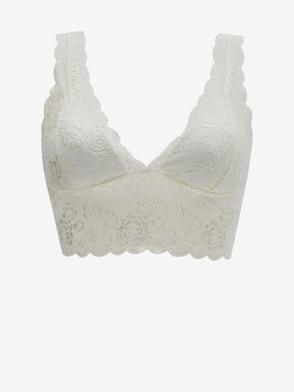 ONLY Кремав дамски дантелен сутиен ONLY