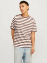Jack & Jones Jack & Jones Мъжка тениска на бели и кафяви райета