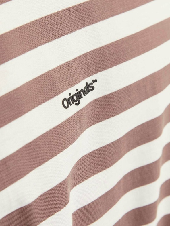 Jack & Jones Jack & Jones Мъжка тениска на бели и кафяви райета