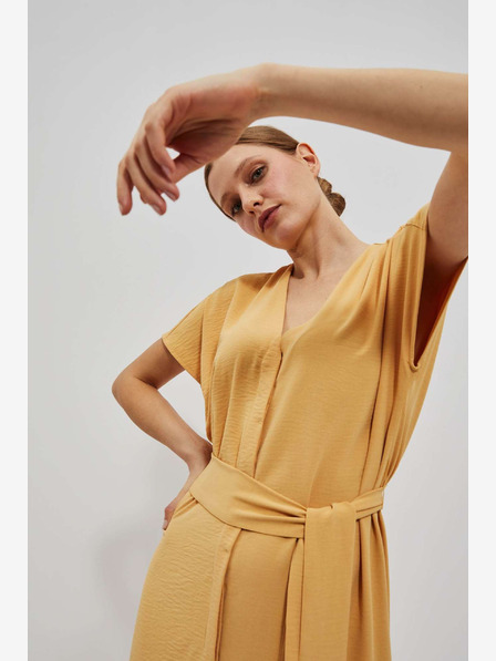 Moodo Жълта дълга рокля Moodo