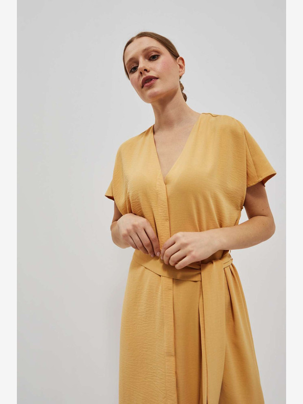 Moodo Жълта дълга рокля Moodo