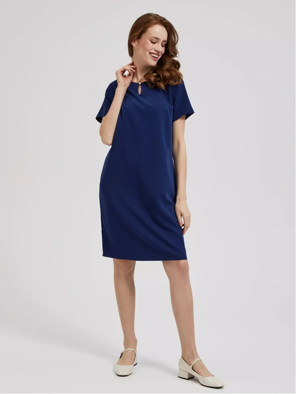 Moodo Тъмносиня рокля с дължина до коляното Moodo