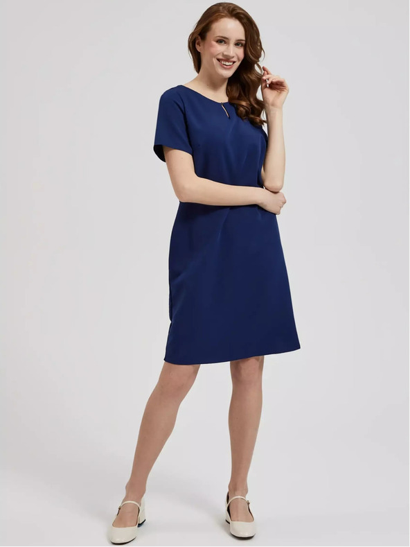 Moodo Тъмносиня рокля с дължина до коляното Moodo