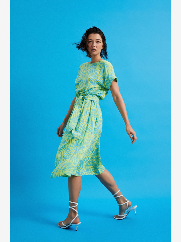 Moodo Тюркоазена рокля с връзка на талията Moodo