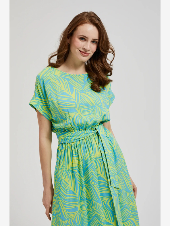 Moodo Тюркоазена рокля с връзка на талията Moodo