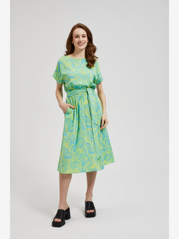 Moodo Тюркоазена рокля с връзка на талията Moodo