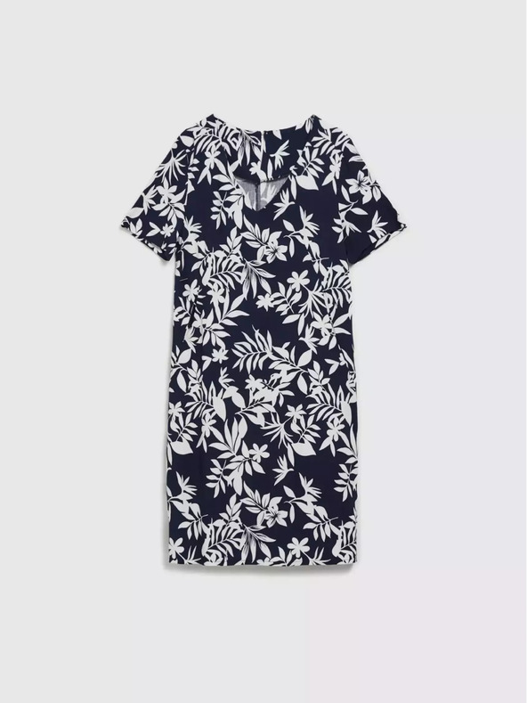 Moodo Тъмносиня рокля с флорален десен Moodo