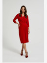 Moodo Червена миди рокля с къдрички Moodo