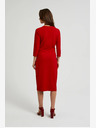 Moodo Червена миди рокля с къдрички Moodo