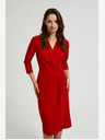 Moodo Червена миди рокля с къдрички Moodo