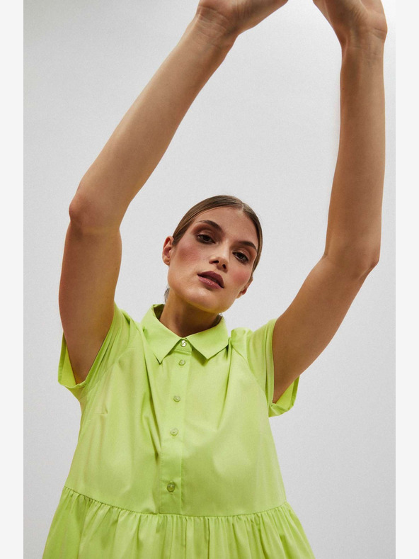 Moodo Светлозелена рокля с риза Moodo