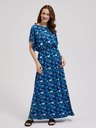 Moodo Синя макси рокля с тропическа шарка Moodo