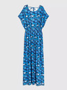 Moodo Синя макси рокля с тропическа шарка Moodo
