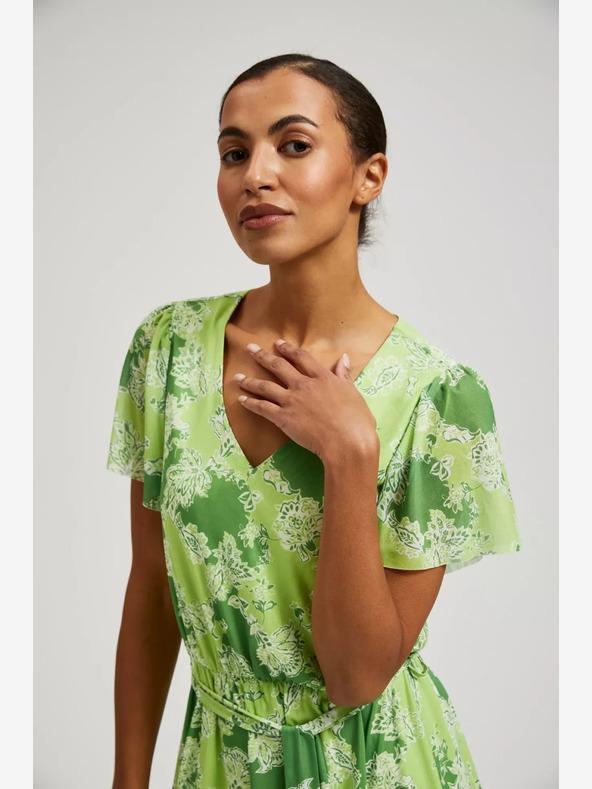 Moodo Зелена шарена рокля Moodo