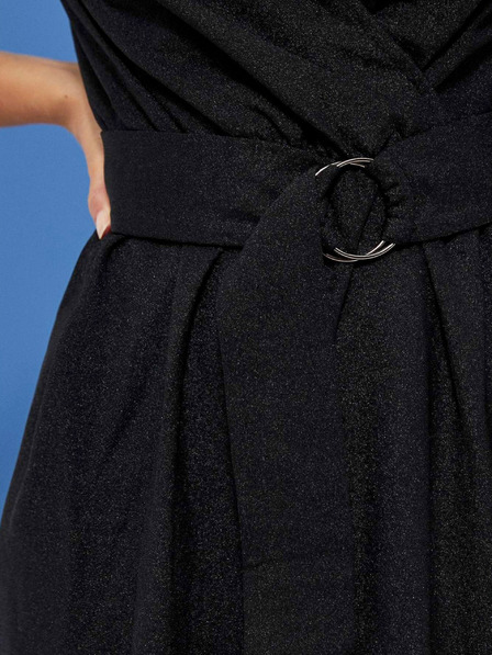 Moodo Черна дамска рокля с колан Moodo