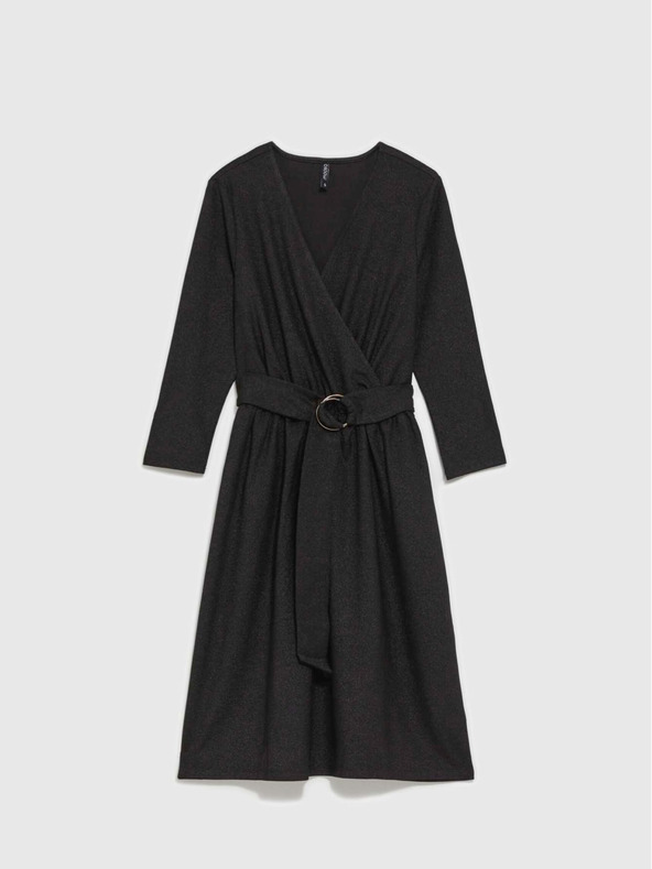 Moodo Черна дамска рокля с колан Moodo