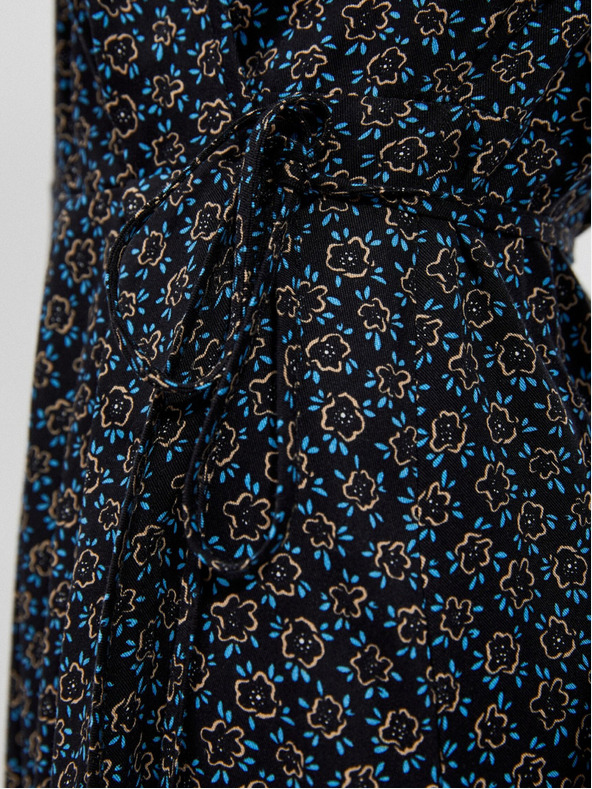 Moodo Черна дамска шарена миди рокля Moodo