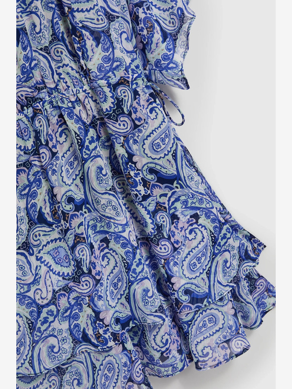 Moodo Синя шарена рокля с дължина до коляното Moodo