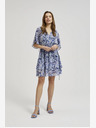 Moodo Синя шарена рокля с дължина до коляното Moodo