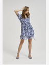 Moodo Синя шарена рокля с дължина до коляното Moodo