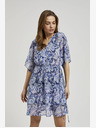 Moodo Синя шарена рокля с дължина до коляното Moodo