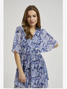 Moodo Синя шарена рокля с дължина до коляното Moodo