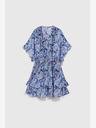 Moodo Синя шарена рокля с дължина до коляното Moodo
