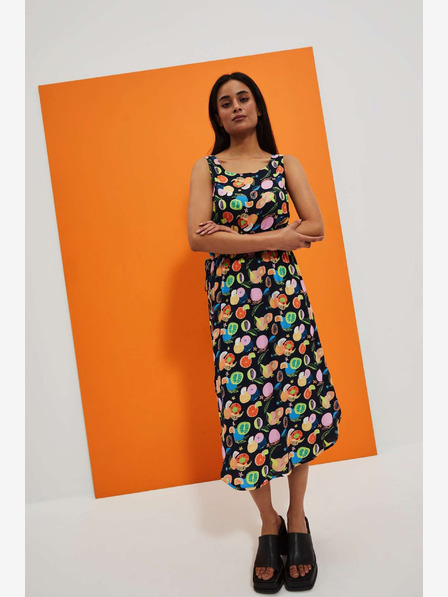 Moodo Тъмносиня шарена рокля Moodo