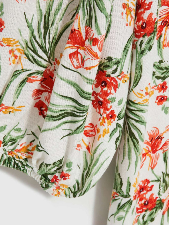 Moodo Бяла дамска шарена рокля Moodo