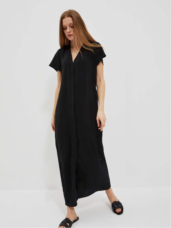 Moodo Черна дълга дамска рокля Moodo