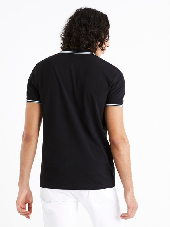 Celio Черна мъжка поло риза Celio Decolrayeb