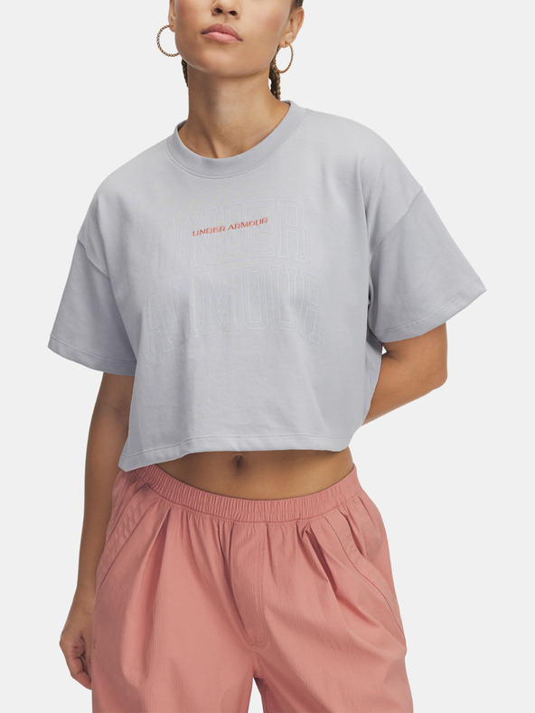 Under Armour Дамска тениска Under Armour UA W VARSITY MIX HW SS CROP-GRY