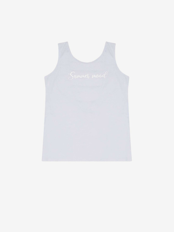 Moodo Бял дамски потник с надпис Moodo