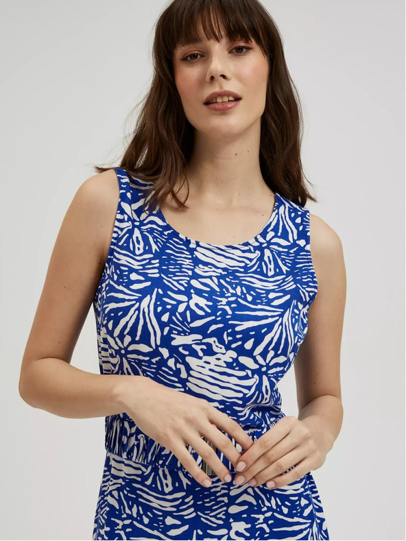 Moodo Синя шарена миди рокля Moodo