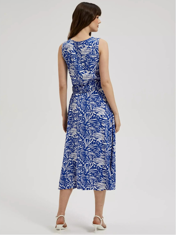 Moodo Синя шарена миди рокля Moodo