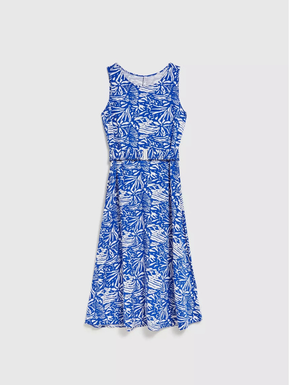 Moodo Синя шарена миди рокля Moodo