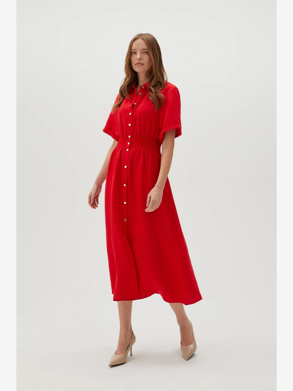 Moodo Червена дамска рокля с риза Moodo