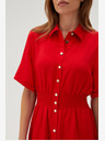 Moodo Червена дамска рокля с риза Moodo